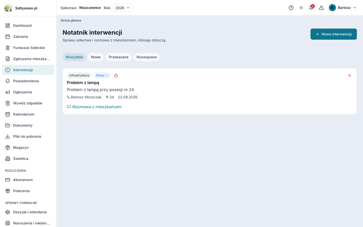 Interwencje mieszkańców