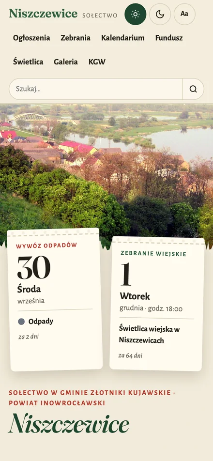 Wzór Kronika wsi na telefonie