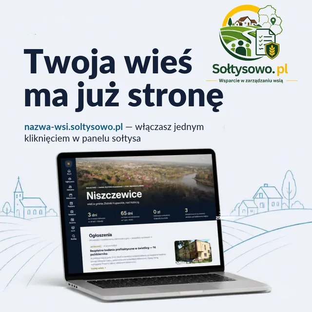 Twoja wieś ma już stronę — strona sołectwa na laptopie